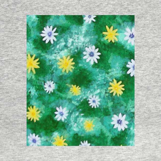 Green Watercolor Floral Pattern by FloralPatterns